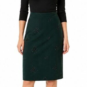Hennes Collection Womens Forest Green Embroidered Mesh MidiSkirt Size M Bulagria